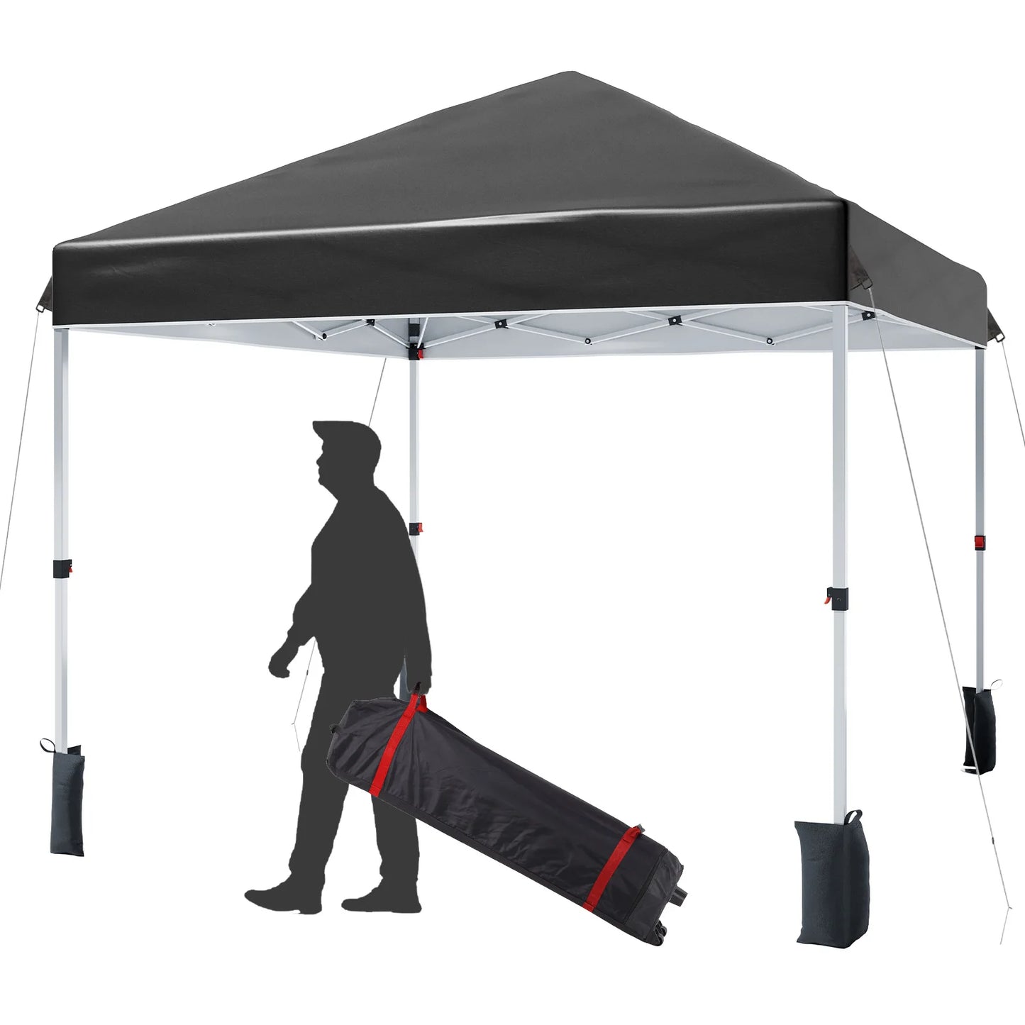10x10ft Center Locking Canopy Tent, Portable Outdoor Canopy Tent, Height Adjustable Straight Legs, Waterproof and UV Protection