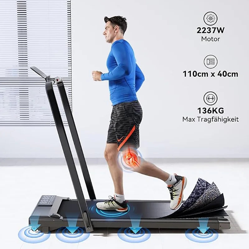 3in1 Walking Pad Treadmill 300 lbs Capacity Foldable Treadmill 3.0HP Quiet Under Desk Treadmill Exercise Machine for Home&Office