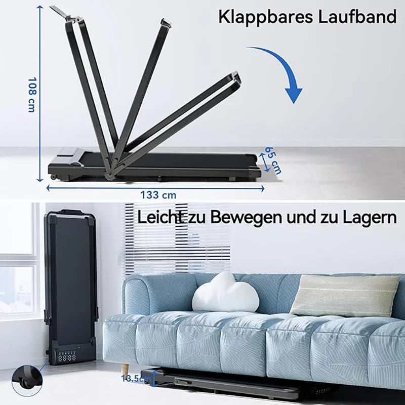 3in1 Walking Pad Treadmill 300 lbs Capacity Foldable Treadmill 3.0HP Quiet Under Desk Treadmill Exercise Machine for Home&Office