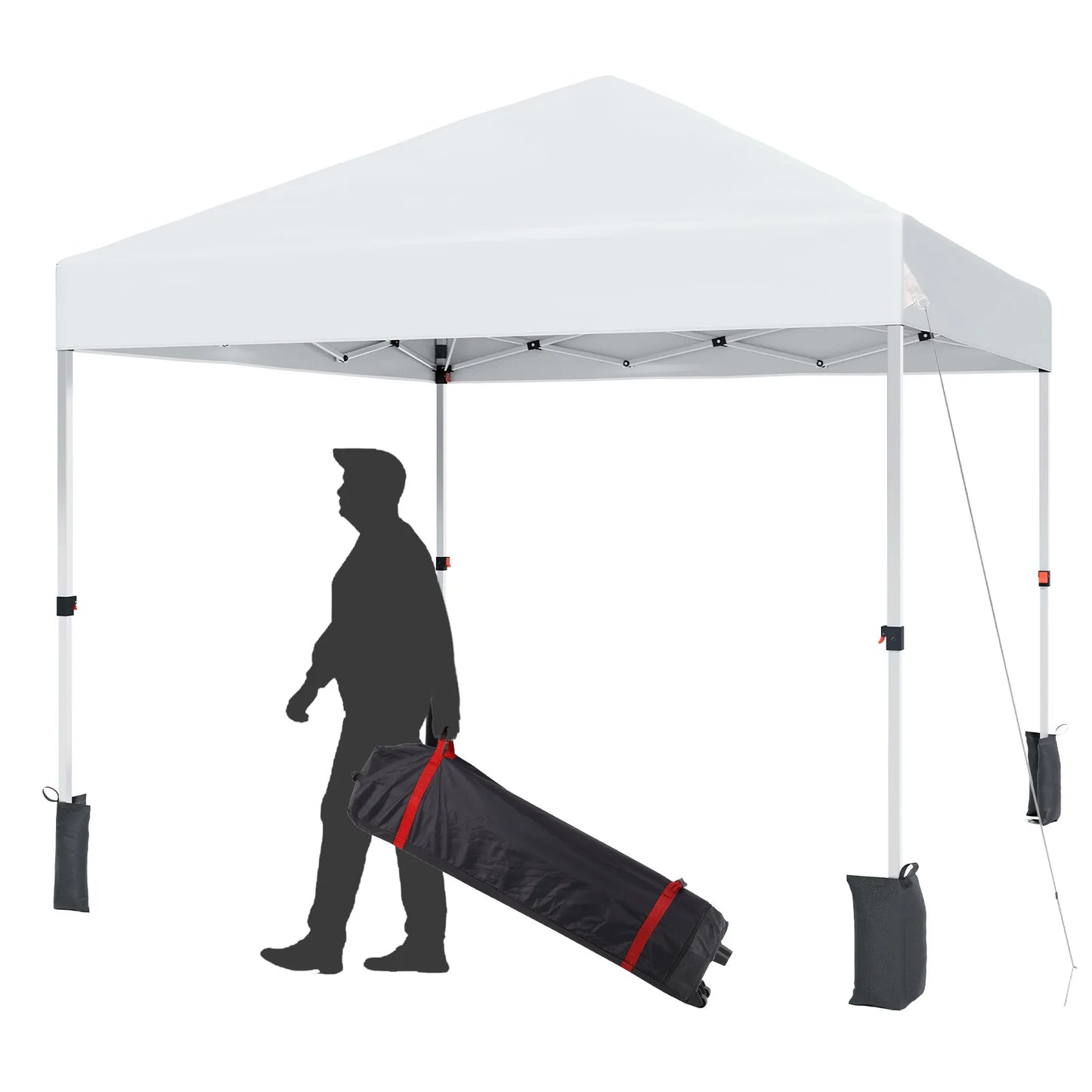 10x10ft Center Locking Canopy Tent, Portable Outdoor Canopy Tent, Height Adjustable Straight Legs, Waterproof and UV Protection