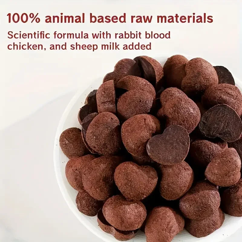 Freeze-Dried Cat Treats, Rabbit Blood Pet Food for Dogs, Iron-Rich Dog Cat Treats, High Protein Training Treats, 3.5oz