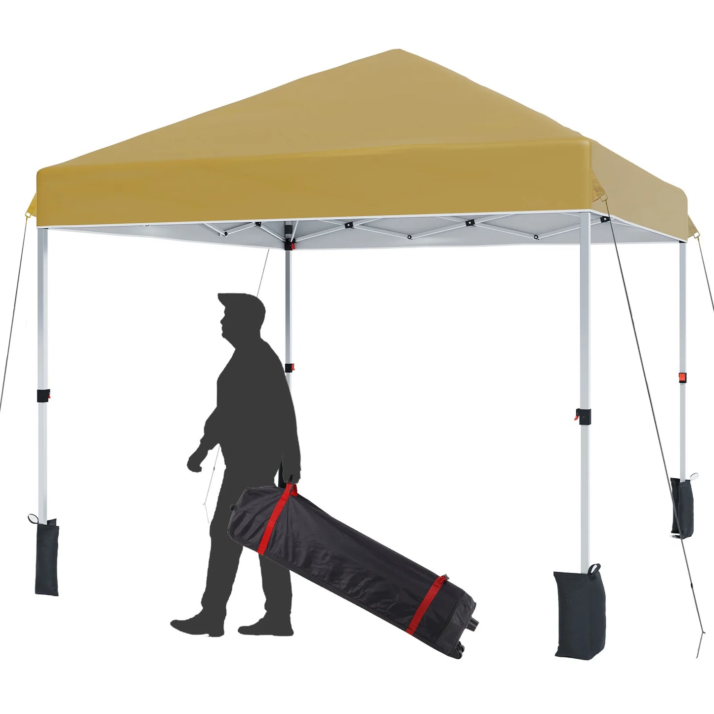 10x10ft Center Locking Canopy Tent, Portable Outdoor Canopy Tent, Height Adjustable Straight Legs, Waterproof and UV Protection