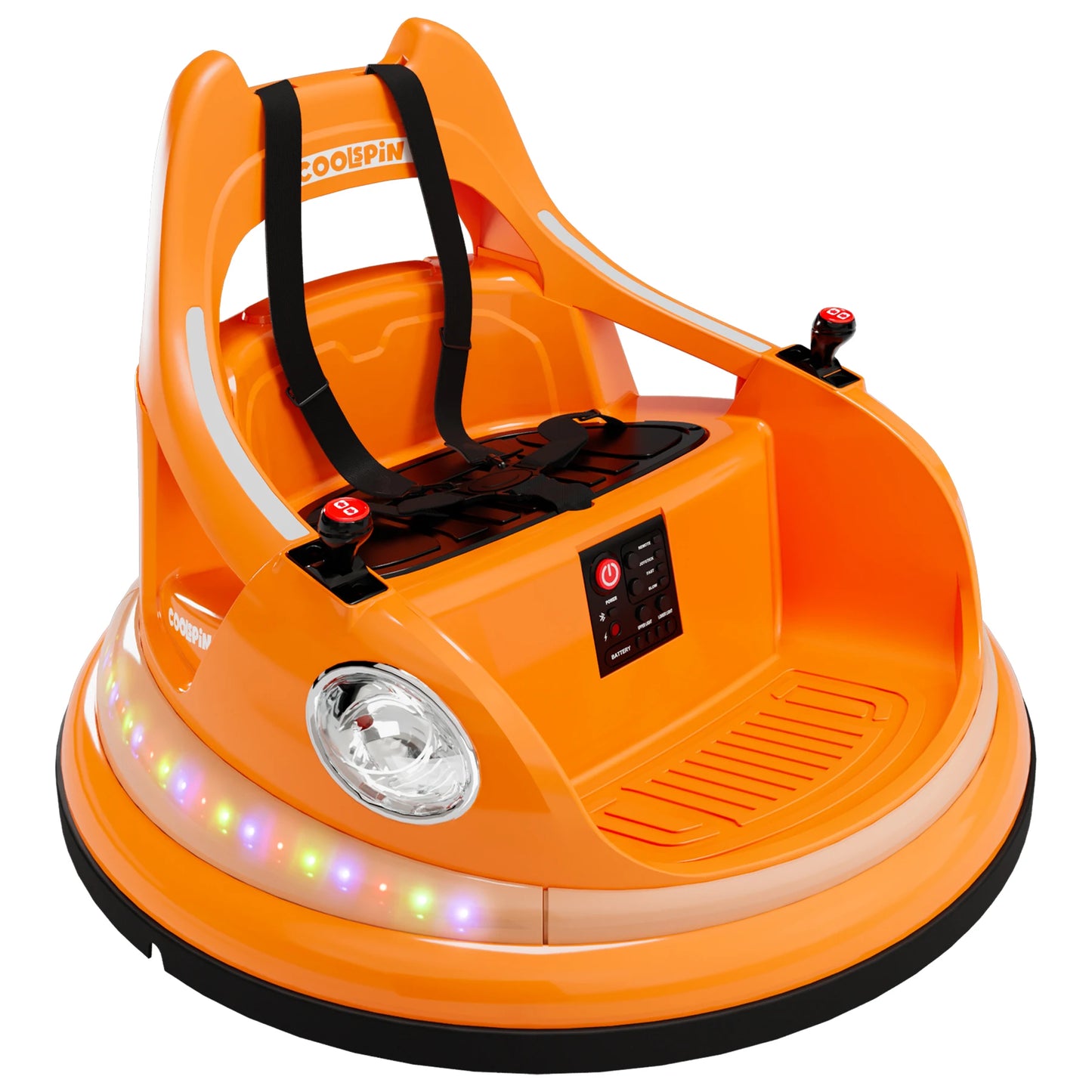 12V Bumper Car for Toddlers Electric Ride On Toys for Kids 1-6 Years LED Lights, 360 Degree Spin, Supports up to 66lbs