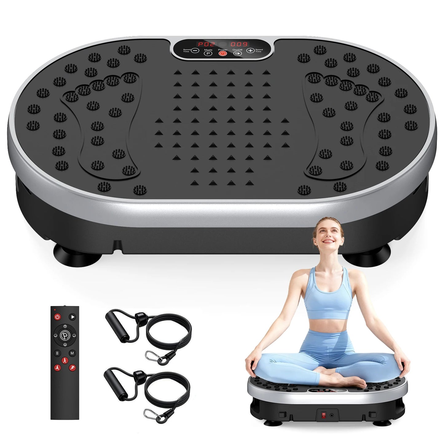 Vibration Plate Exercise Machine 120 Speed Levels 9 Preset Programs Home Fitness Equipment Weight Loss Fat Burning Muscle Toning