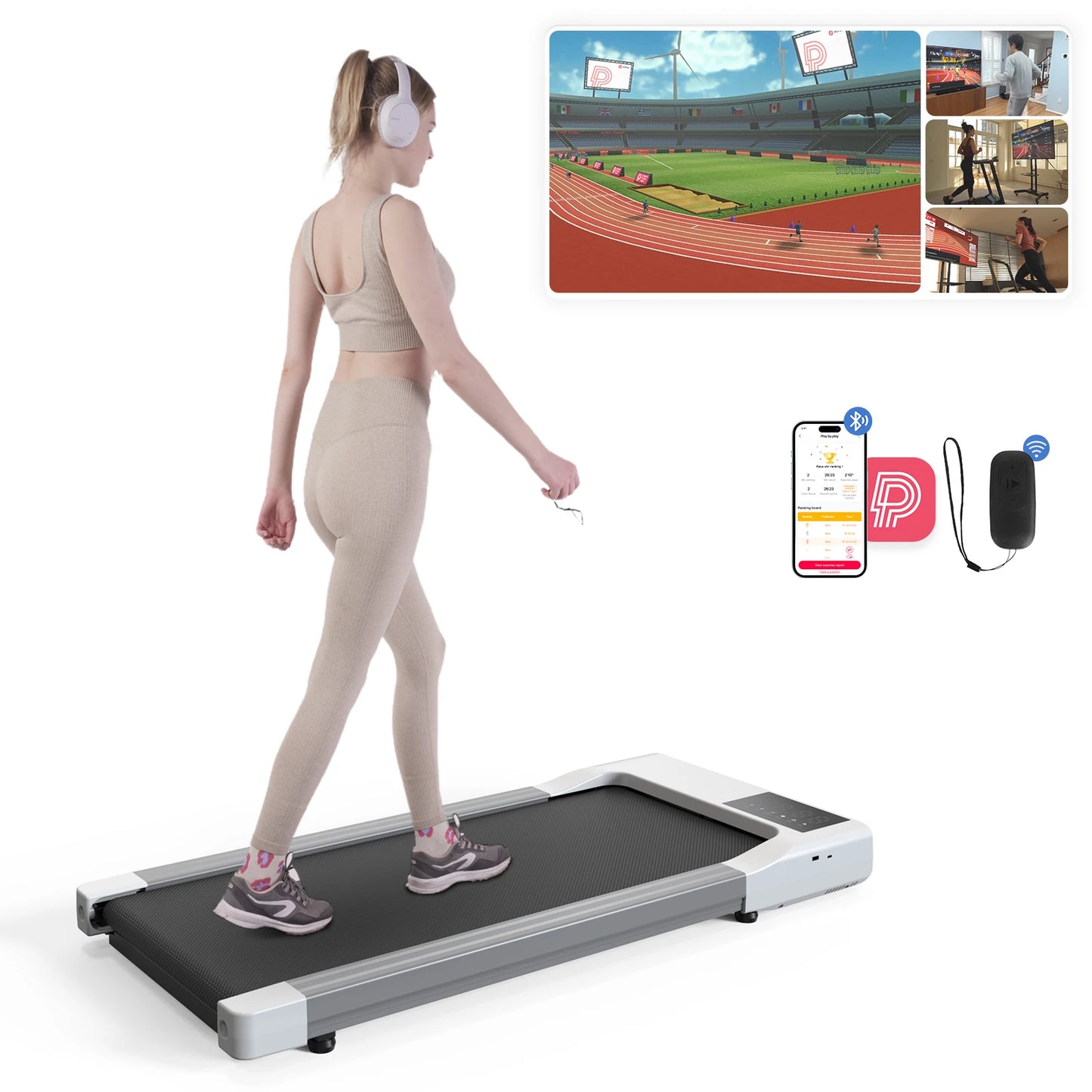 Hot Sale Treadmill 2in1 Treadmills for Home/Office Remote Control LCD Display Adjustable Speed Walking Pad Exercise Machine