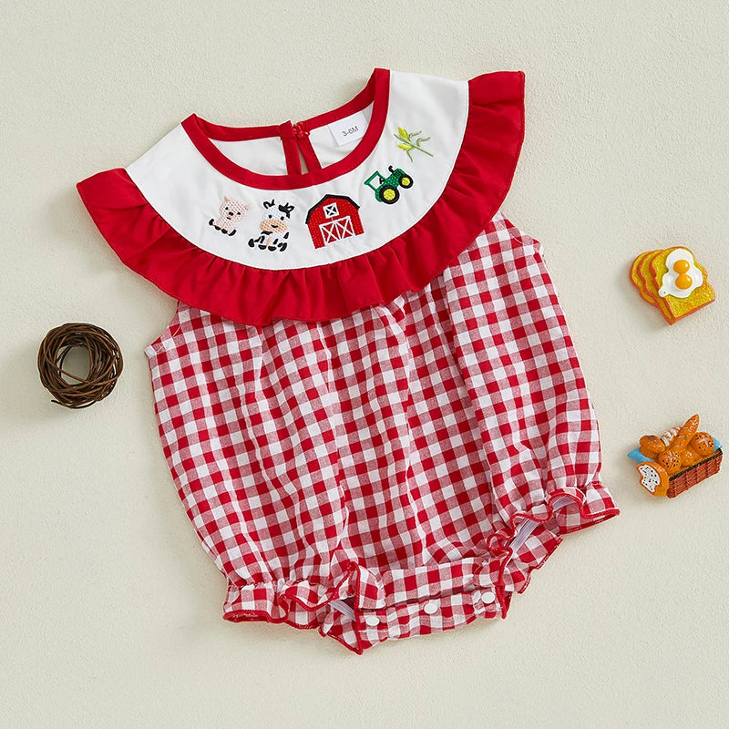 Toddler Girls Jumpsuit Sleeveless Round Neck Floral Print Ruffle Romper Playsuit Summer Outfit for Everyday Wear and Playtime