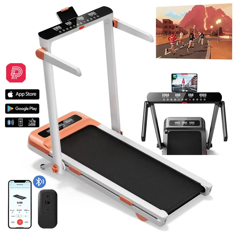 Treadmill for Home 3.0 HP Treadmills 9% Incline Smart App Heart Rate Sensors LCD Digital Display Foldable Armrest Walking Pad