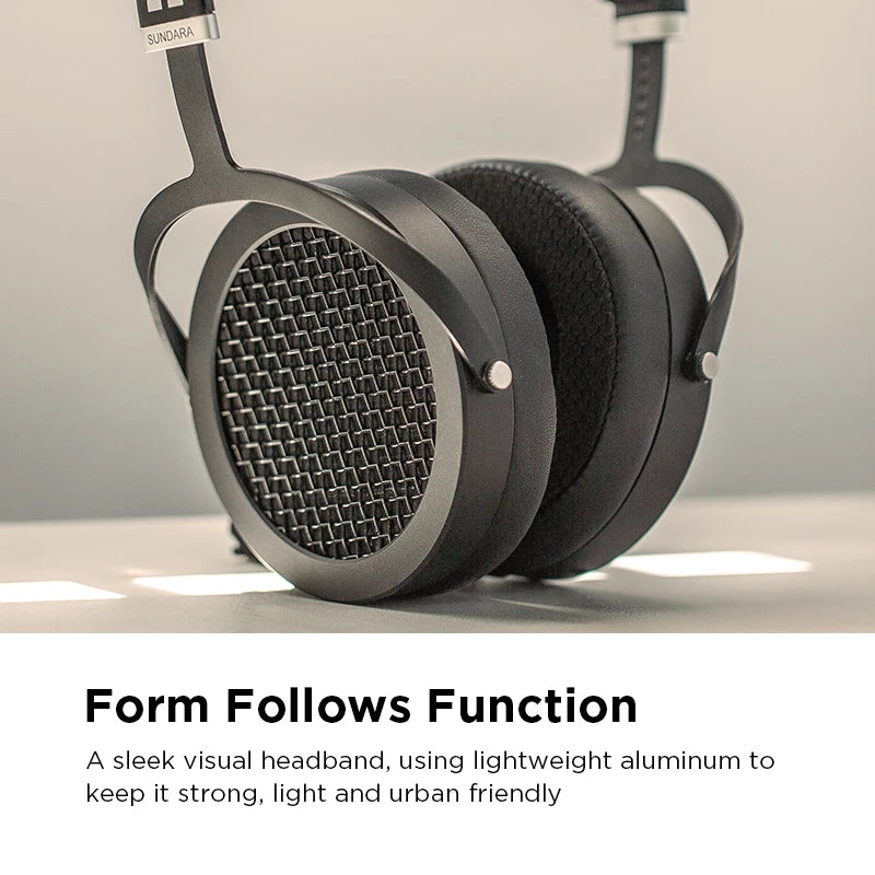 HIFIMAN SUNDARA Over-Ear Full-Size Planar Magnetic Headphones (Black) with High Fidelity Design Metal Casing