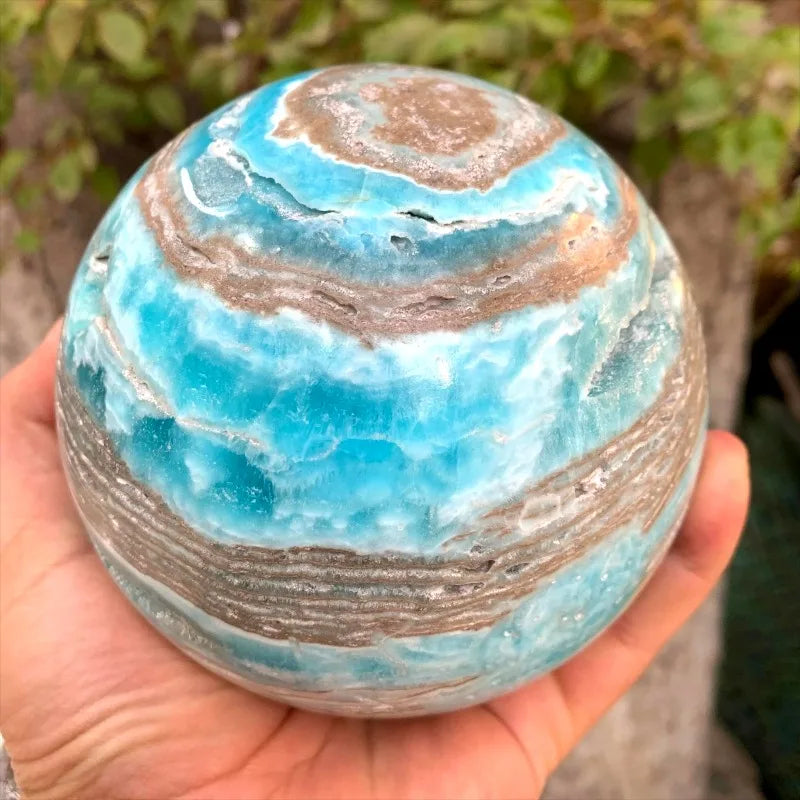 Natural Hemimorphite Sphere Bohemian Style Ocean Gem, Blue Home Decoration Blue Crystal Mineral Crystal Sphere Gift